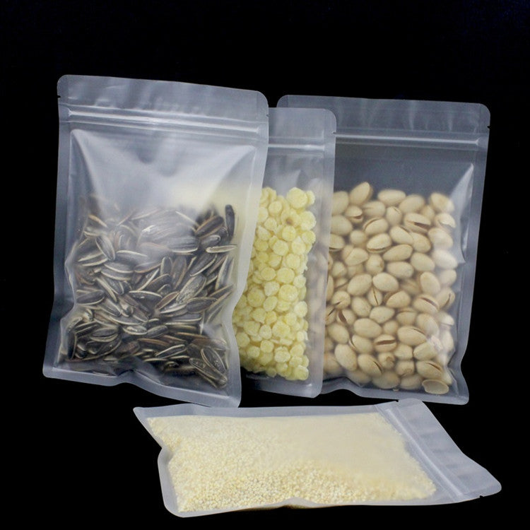 100pcs Flat Bottom Frosted Plastic Zip Lock Bag Resealable Matte Snack Sugar Candy Chocolate Corn Powder Wedding Party Birthday X-mas Gift Packaging