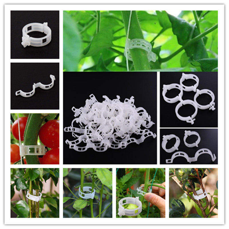 50 Trellis Tomato Clips Supports-Connects Plants-Vines Trellis-Twine-Cages Plant Vine Tomato Vegetable Fastening Clip Garden