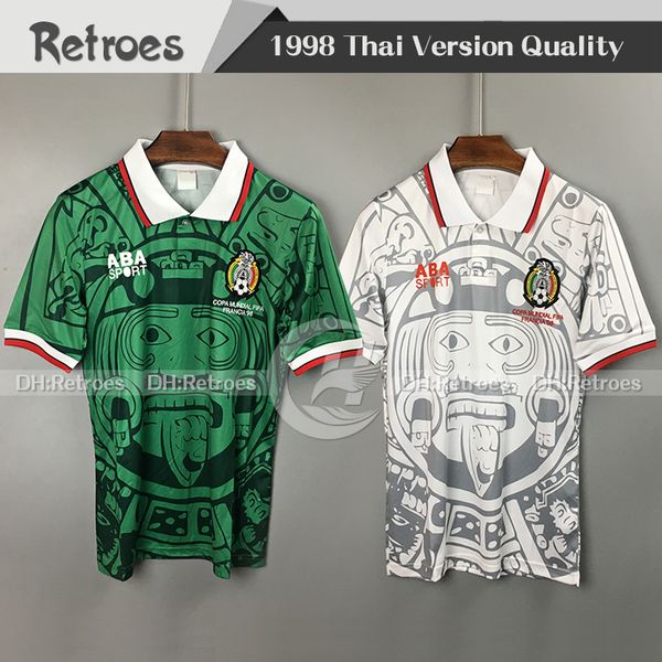 1998 Mexico Retro Soccer jersey 98 Mexico Home Green Hernandez Blanco Campos #11 BLANCO Away White classic Football Jerseys Shirts