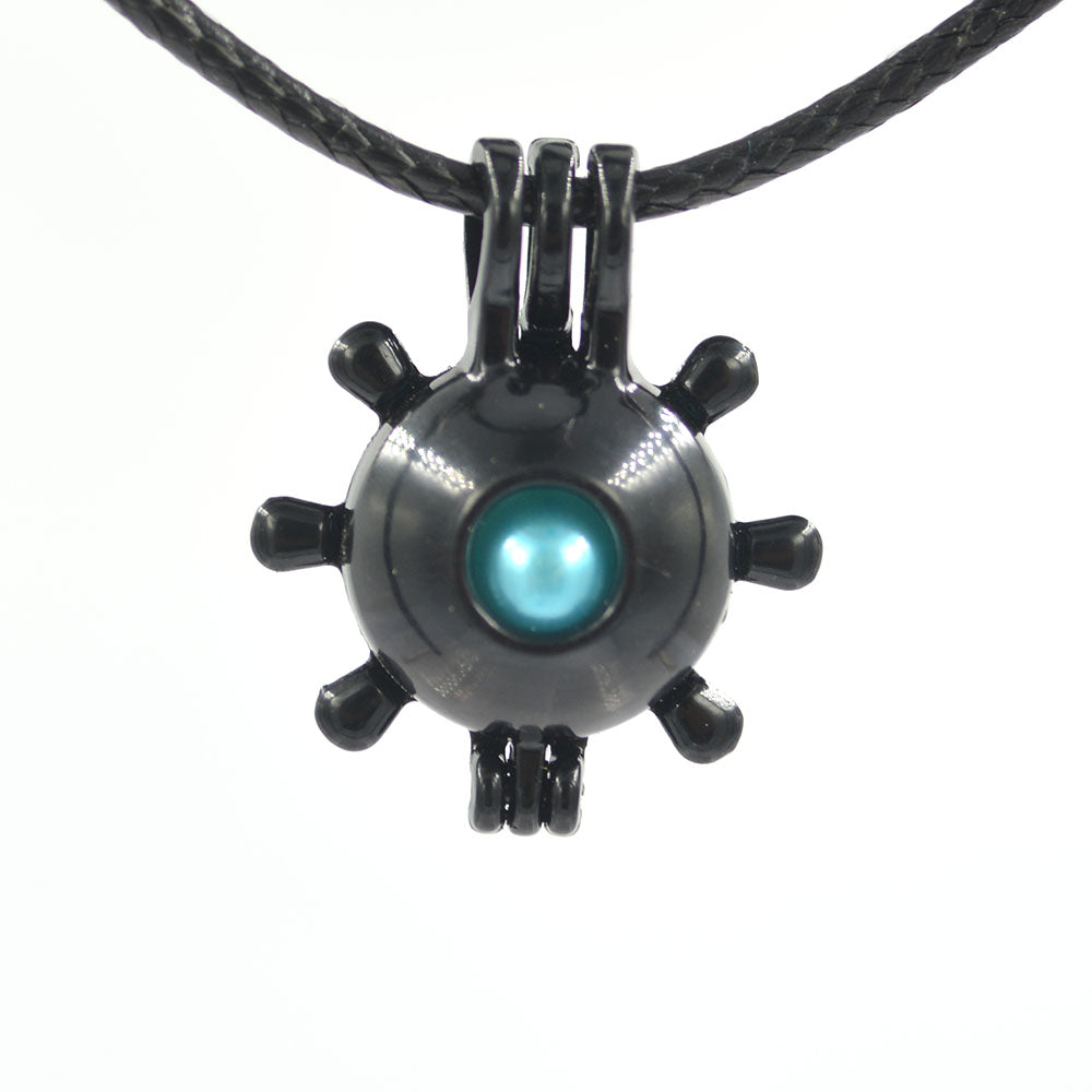 Black Fashion love wish pearl gem beads locket cages Pendants, DIY Pearl Necklace charm pendants mountings