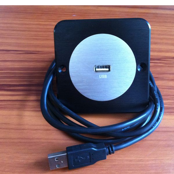 2019 Aluminum alloy power USB wall socket with cable plug for hotel use sofa furniture