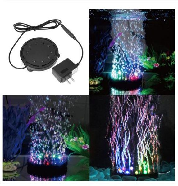Air pump Lights Aquarium Led Lighting 12 LED Light Submersible Aquarium Fish Tank Air Stone Bubble Pump Decor Led Aquarium +air pump