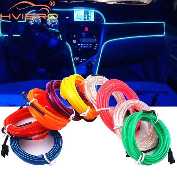 1M Car Interior Lighting Auto LED Strip Wire Rope Tube Line flexible Neon Light With 12V USB Drive
