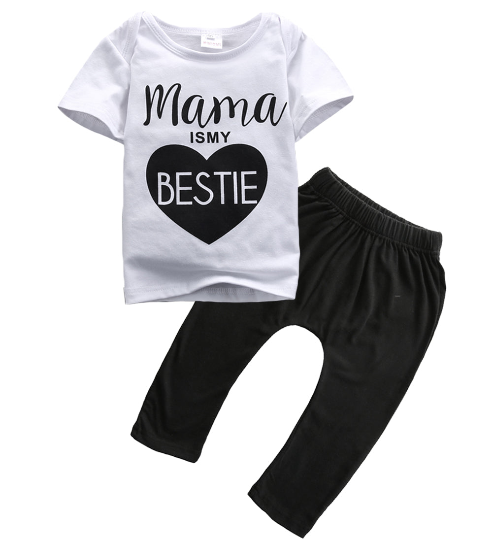 2019 NEW FASHION 0-24M Newborn Infant Kids Baby Girls Cute T-shirt + Long Pant Outfit Clothes Set