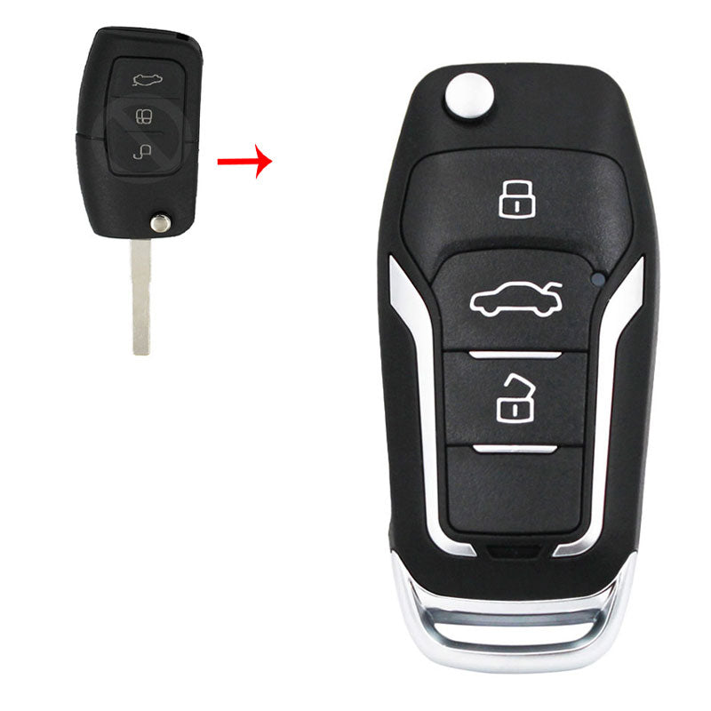 3Button Flip Folding Remote Key 433Mhz with 4D60-4D63 Chip for Mondeo Focus Fiesta Galaxy C Max S Max HU101 Blade Upgraded