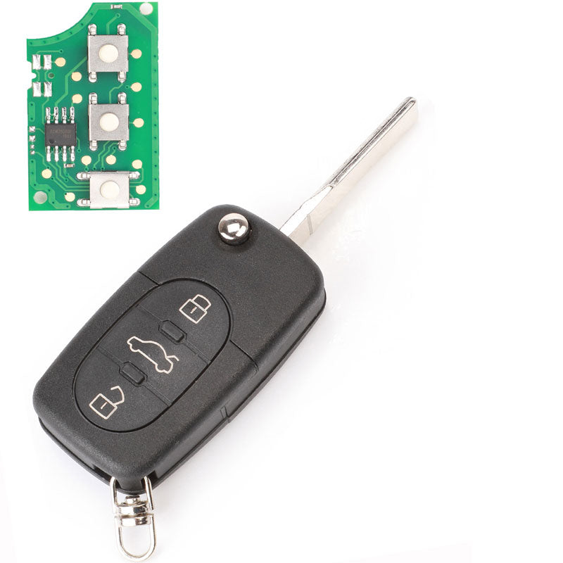 433Mhz 3 Button Car Remote Key for 4D0837231A Flip Fold ID48 Chip for A3 A4 A6 A8 Old Models