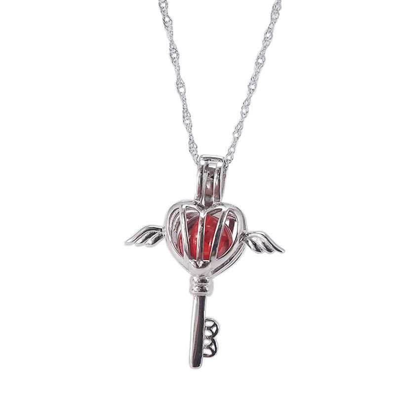 European and American pearl ball cages Pendant DIY accessories S925 Sterling Silver Necklace key magic box buckle empty bracket jewelry