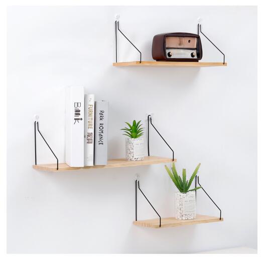 Storage Holders Simple wooden wall shelf in Nordic Solid wood partition rack Receiving of Creative Hall