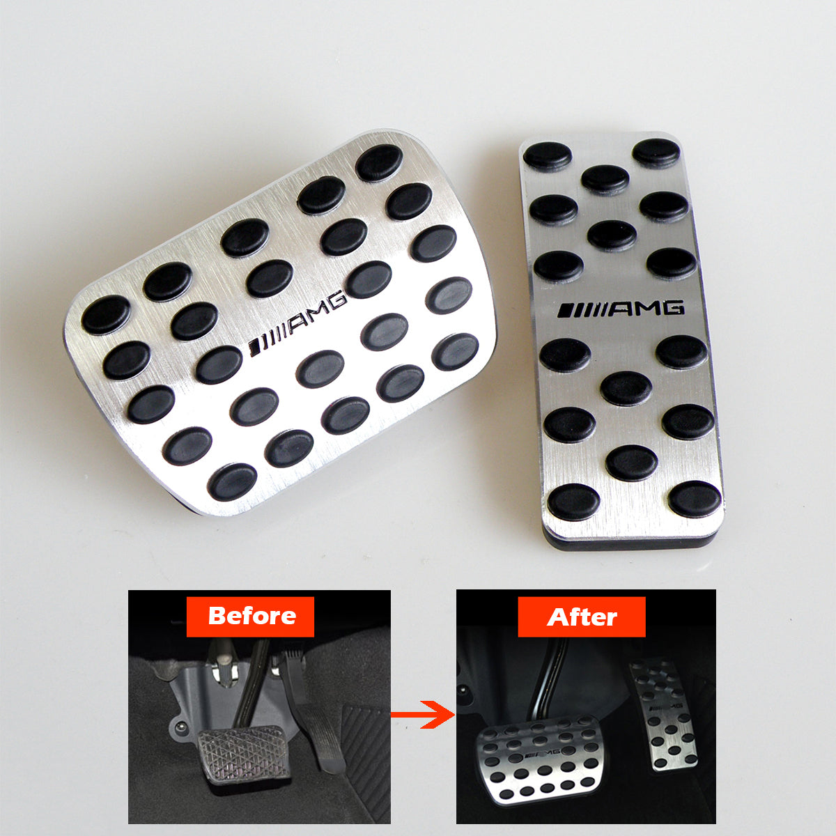 No Drill Gas Accelerator Brake Pedal Cover for Mercedes Benz A B R ML GL GLS GLE GLA CLASS Aluminum Alloy Gas Brake Pedal