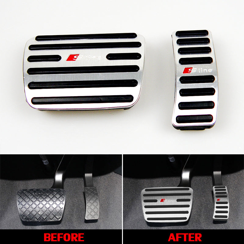 No Drill Aluminum Alloy Audi Gas Break Pedal Pads Cover for Audi A4 A5 A6 Q3 Q5 Q7 AT LHD Gas Break Pedals