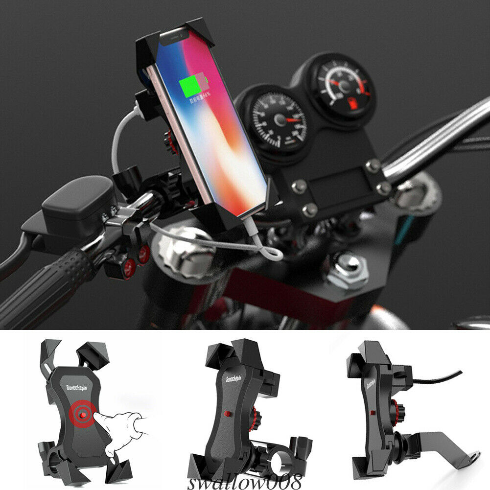 360Â° Bicycle Motorcycle Bike Phone Mount Holder USB Charger For Cell Phone GPS Universal Adjustable Bracket Accessories