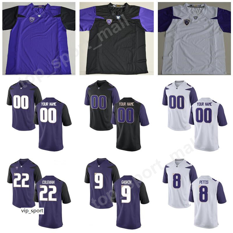 Men Washington Huskies Youth 9 Myles Gaskin Jersey College Football 8 Dante Pettis 43 Tristan Vizcaino Lavon Coleman Custom Name Number