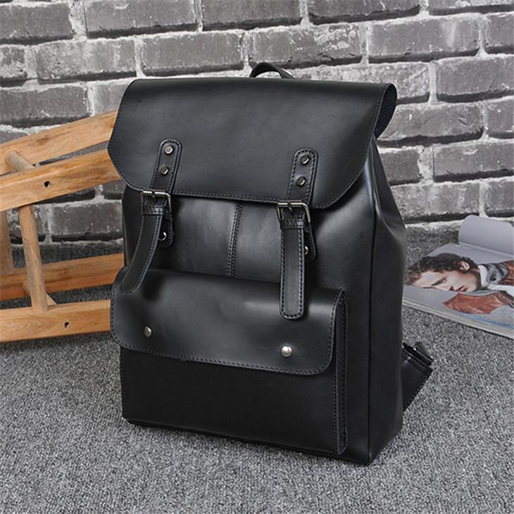 wholesa men handbag retro crazy horse leather backpacks academic style simple flip mens backpack outdoor travel leisure leathers Messenger bags