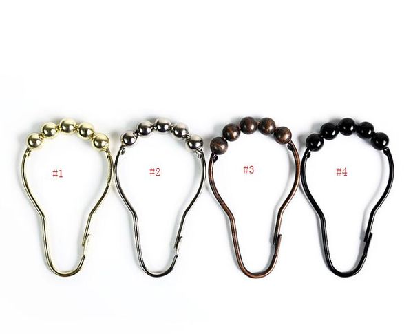 New Metal Bathroom Clip Easy Glide Polished Shower Rings Curtain Hoo SN3582