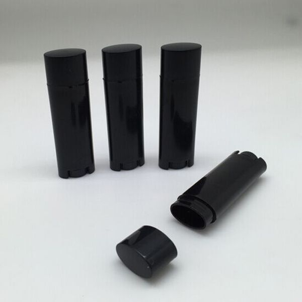 4.5g Oval Shape Empty Black Lip Balm Tubes Empty Lip Balm Packaging Sample Cosmetic Container