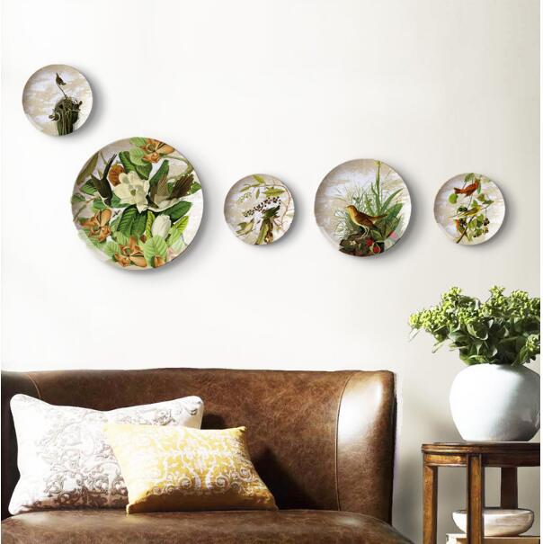 Retro-American Decorative Hanging Plates Nordic hanging plates ceramic wall decoration background wall combination hanging wall decoration