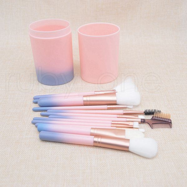 12pcs Makeup Brushes Set For Foundation Powder Eyeshadow Eyeliner Lip Highlighter Cosmetic Brush Tools With Plastic Box