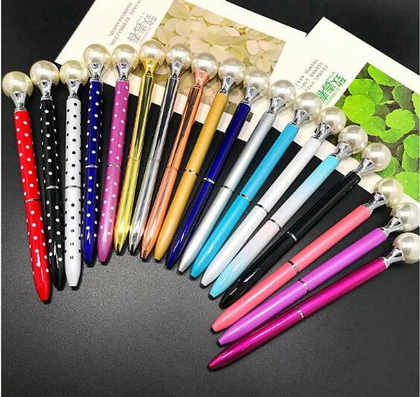 Pearl Ball Pens Ballpen Fashion Girl Big pearl Ballpoint Pens Pens For School Stationery Office Supplies