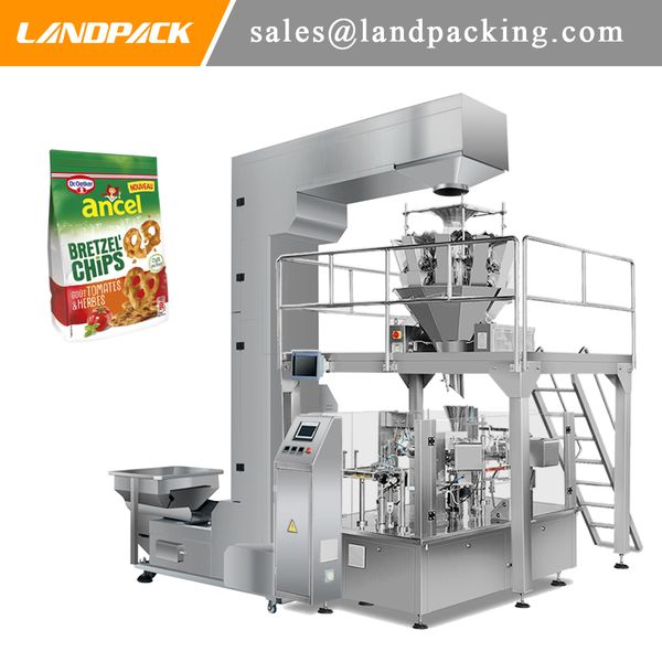 Multifunctional Automatic Bretzel Chips Rotary-System High-Speed Automatic Pouch Packaging Machine Puffed Food Packing Dedicated