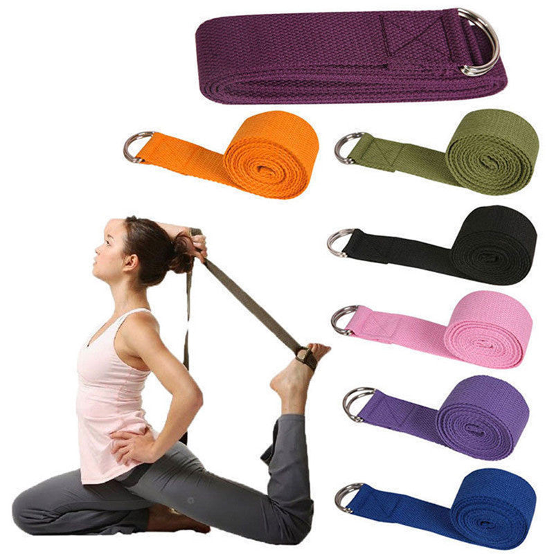 Multi-color Adjustable Belt Sports Yoga Stretch Belt D Ring Belt Gym Waist Leg Fitness Exercise Equipment