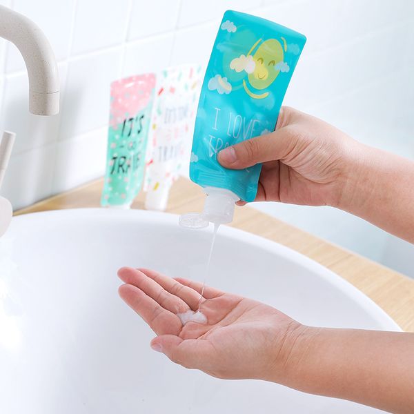 100ML Hand Sanitizer Package Sub Bottle Shampoo Shower Gel Storage Bag Squeeze Makeup Container Facial Cleanser Liquid Travel Case Organizer