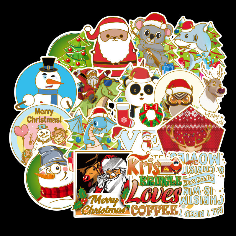Hot Christmas Stickers for Cars Motorcycle Cute Waterproof Sunlight-Proof Vinyl Sticker and Decals Christmas-Decoration