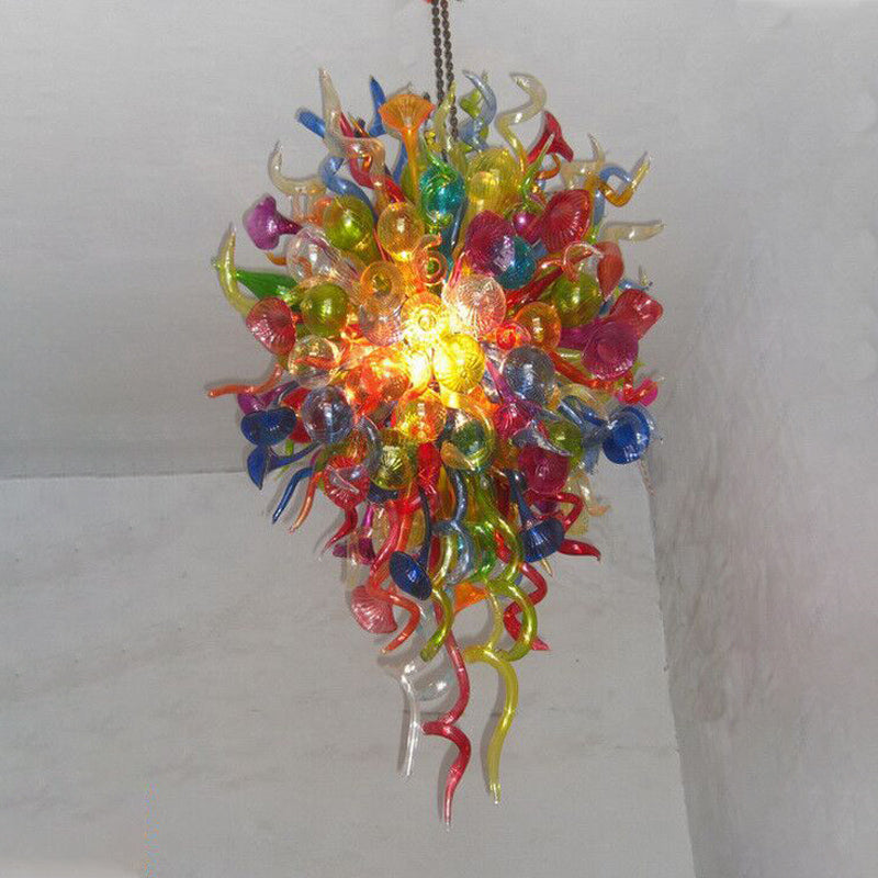 Zhongshan Lighting Murano Chandelier Light Colorful Flower Art Decor Hand Blown Glass Modern Chandeliers Lighting with LED Bulbs