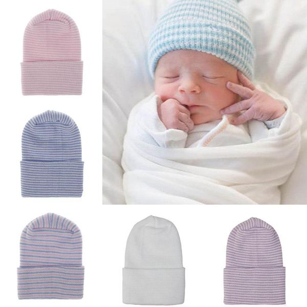 New Autumn Winter Infant Baby Hat Child Babies Stripe Hats Soft Beanie Kids Knitted Hat