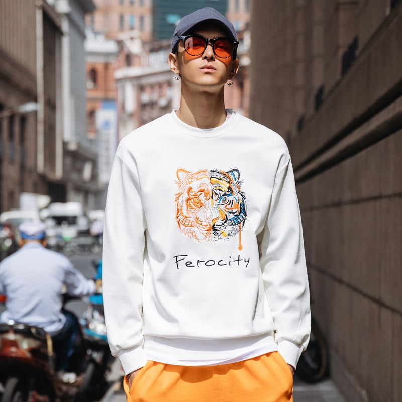 2019 New Fashion Tiger Sweatshirts Men&#039;s Autumn Winter Print Sweatshirt Warm Fleece Hoodie Male Harajuku Pullove GY931054