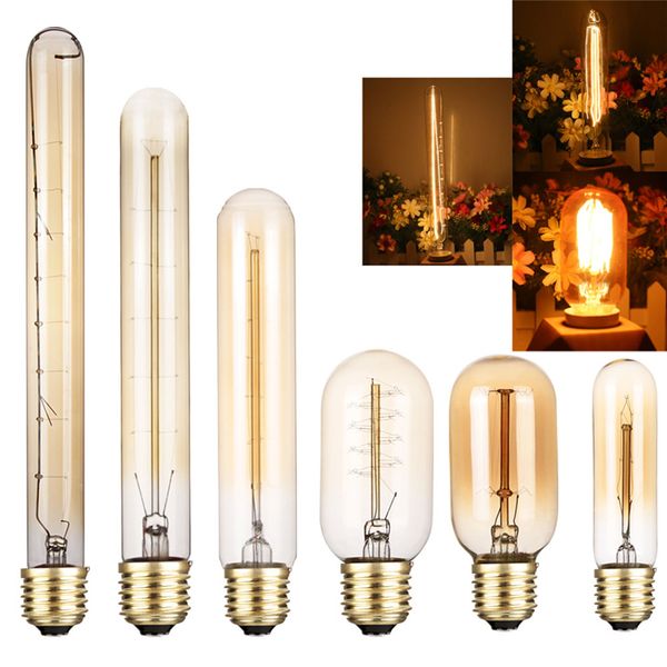 Retro Edison led light bulbs E27 40W 110V 220V T45 T10 T185 T225 T300 Ampoule Light Bulb Incandescent Lights Filament 2700K