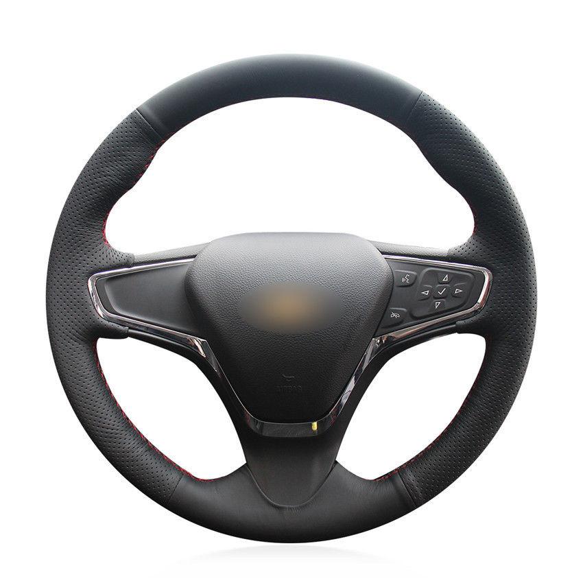 For Chevrolet Cruze 2015 Volt car steering wheel cover black artificial leather