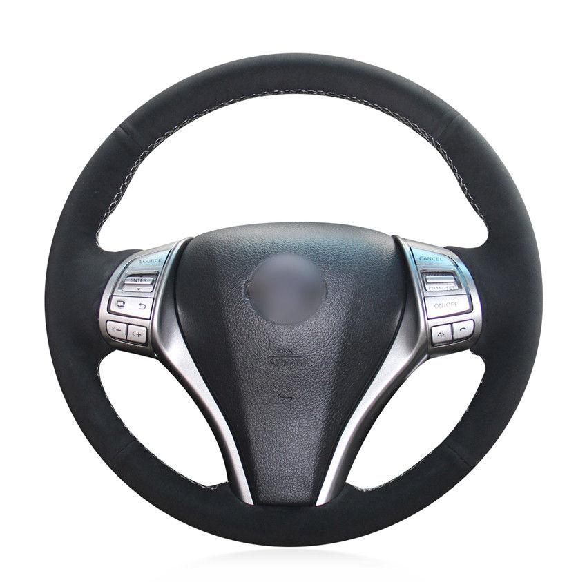 For Nissan Pulsar 2015-2018 car steering wheel cover hand-stitched DIY custom