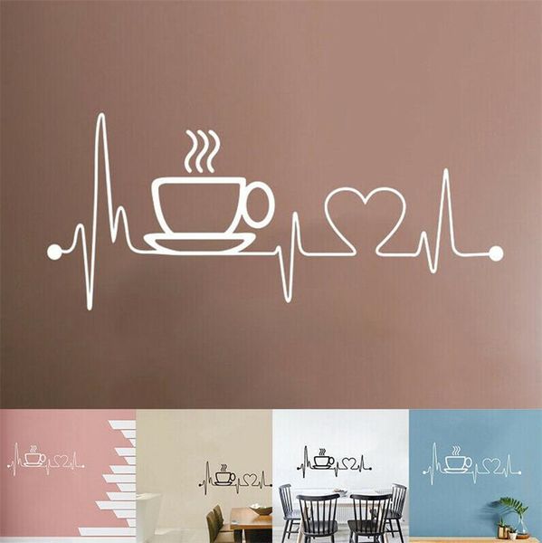 Removable Kitchen House Decoration Coffee Cup Wall Stickers creative Vinyl Decal Mural Home Shop Decor Wall sticker