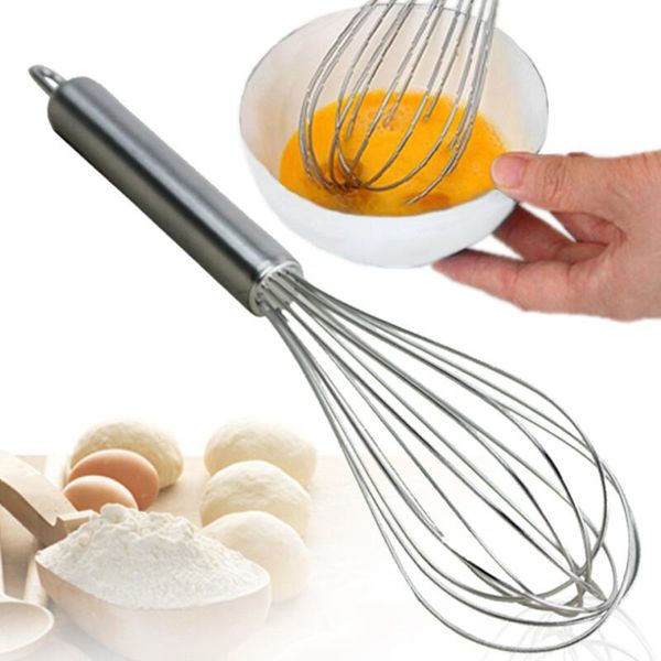 Whisk 10 inch hand movement stainless steel Egg Beater Eggbeater Kitchen Gadgets Stirring Whisk Mixer Beater Egg Tools LX8755