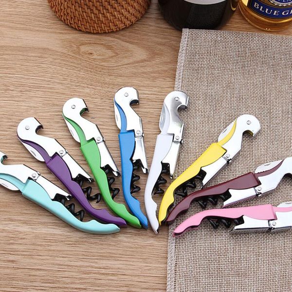 Hot Items Corkscrew Wine Bottle Openers multi Colors stainless steel Double Reach Wine beer bottle Opener home kitchen tools LX8043
