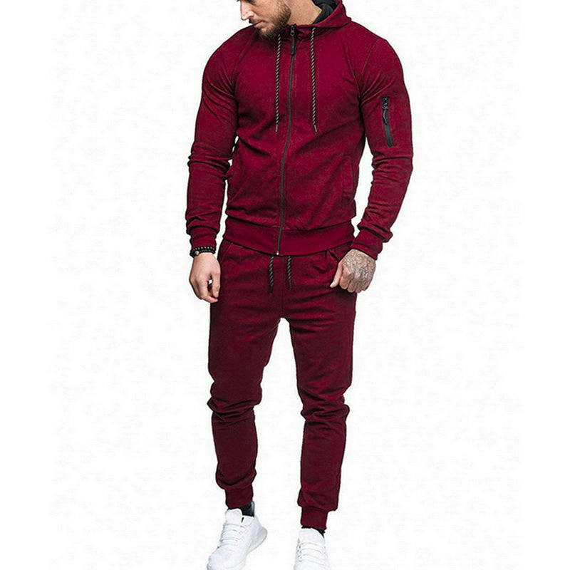 2019 Men Fashion Long Sleeve Hoodies+Pants Set Male Tracksuit Sport Suit Men&#039;s Gyms Set Casual Sportswear Suit