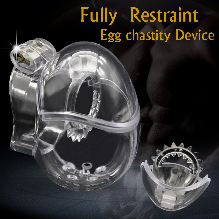 Peculiar Design Male Fully Restraint Egg-type Chastity Device Cock Cage Q666