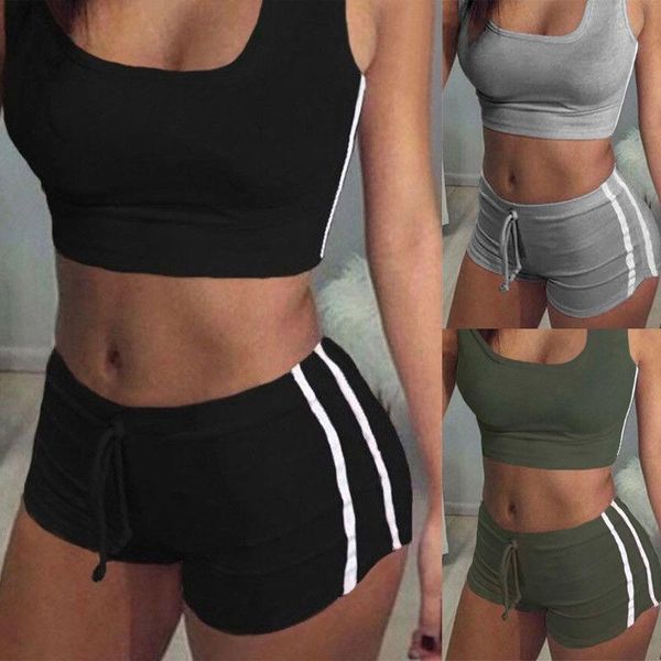 New Woman Ladies Gym Yoga Fitness Sport Bra Crop Tank Top Breathable Vest+Shorts Pant