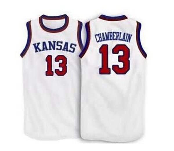 Custom Men Youth women Vintage #13 Wilt Chamberlain Kansas Jayhawks KU Basketball Jersey Size S-4XL or custom any name or number jersey