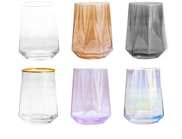 Ins cup octagon Tumblers Japanese geometric household daily necessities wine water milk cups