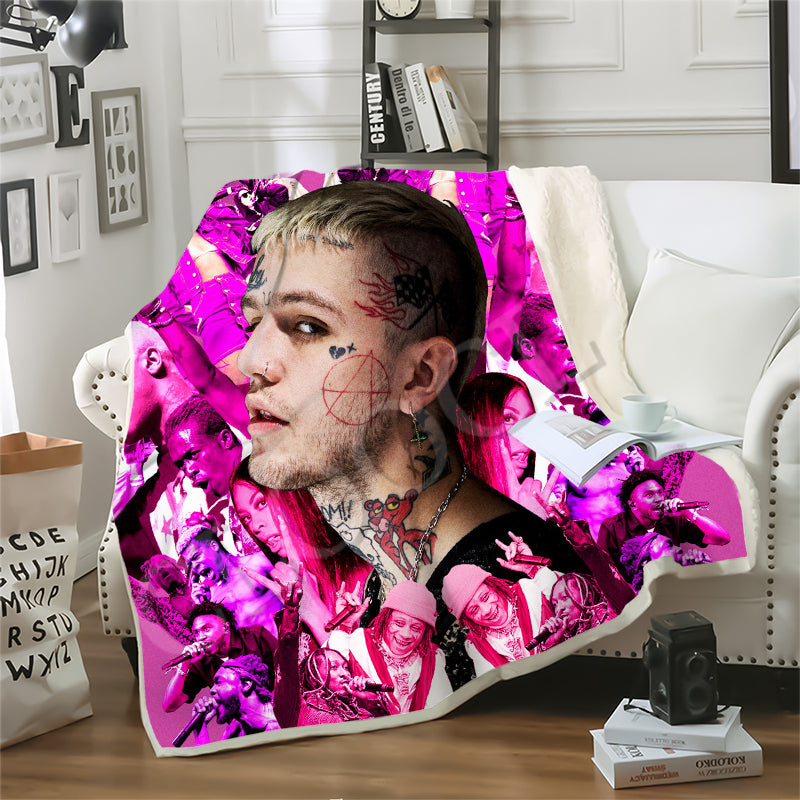Popular Rapper Lil Peep Blankets 3D Print Double Layer Despicable Me Sofa Travel Teens Women Men Bedding Throw Blanket Plush Quilt