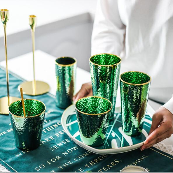 Hammer eye glass creative emerald color cup red wine champagne cup restaurant decoration cup Wine Glasses