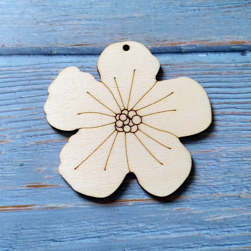 10pcs Laser Cut Unfinished Wooden Detailed Flower Home Wall Decorations DIY Craft Scrapbooking Spring Trees Garden Decor