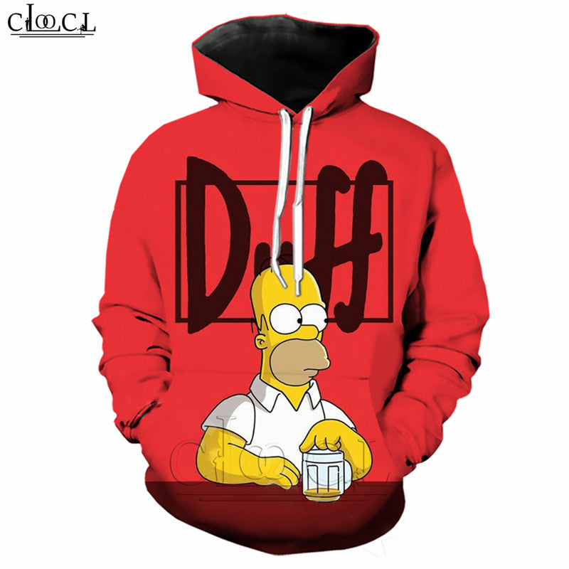 2020 New Style Anime The Simpsons Hoodie Men Women Homer J. Simpson Hooded Pullovers 3D Print Fashion Couples Plus Size Coat