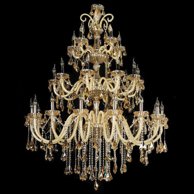 Duplex Building Staircase Chandelier Crystals European Hotel Club Villa luxury Chandelier Light Creative Candle Crystal Pendant Lighting