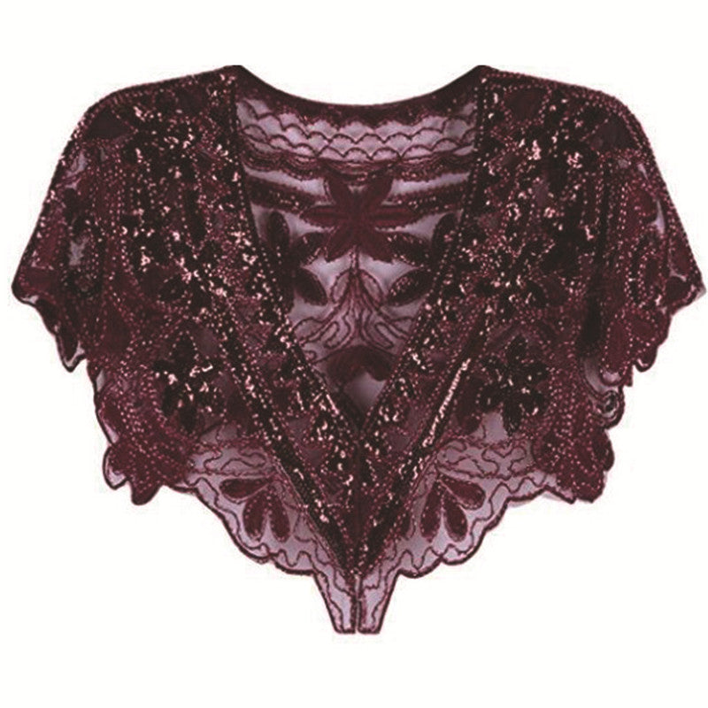 Elegant Wedding Bolero Ladies Evening Cape Sequined Sparkling Bridal Cloak Jacket Shrug Women Wedding Wraps Accessories