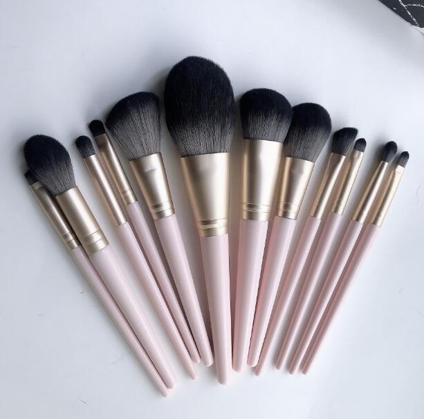 Professional Loose powder makeup brushes set 12Pcs brush tools for Eye shadow blush cosmetics wood handle soft nylon hair DHL Free