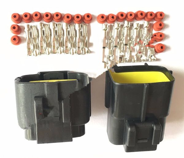 Freeshipping 20 Set 10 Pin Female And Male Way Waterproof Wire Connector Plug Car Auto Sealed Electrical Set Car Truck Denso Connectors