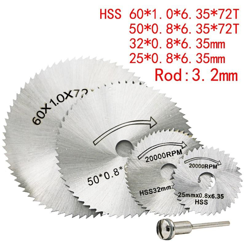 25-32-50-60mm HSS Circular Saw Blade Rotary Tool For Dremel Metal Cutter Power Tool Set Wood Cutting Discs Drill Mandrel Cutoff