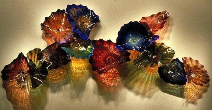 Antique Style Hand Blown Lamps Hanging Plates Arts Borosilicate Murano Wedding Decorative Glass Plate Wall Art